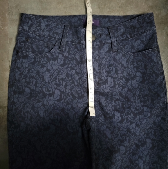 NYDJ Jade Leggings, Navy Blue, Jacquard floral, Women's Size 0 - Picture 7 of 8